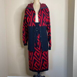 vintage dorothee bis sweater skirt 2 piece set (france size 2/3)